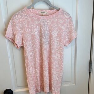 Rag & Bone Pink Floral Short Sleeve Tee